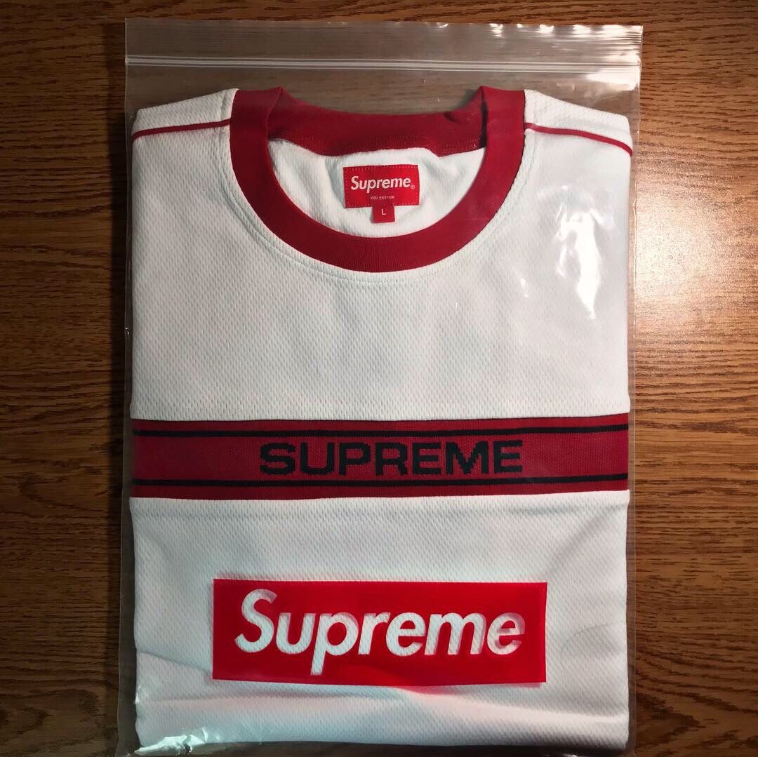 Supreme Classic Stripe Logo Jersey - L