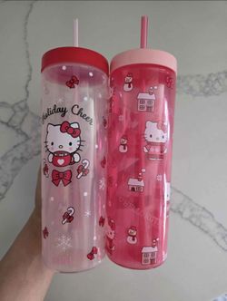 New Hello Kitty Christmas Straw Cups