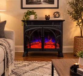 Black Electric Fireplace Stove Heater