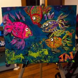 Fish Acrylic Painting 