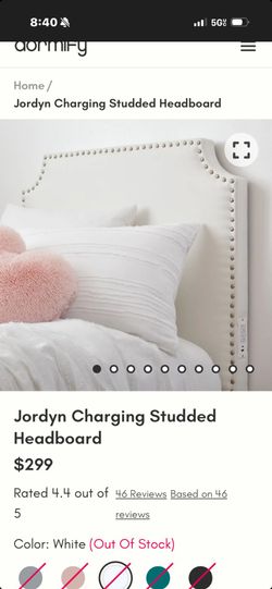 Jordyn charging studded headboard