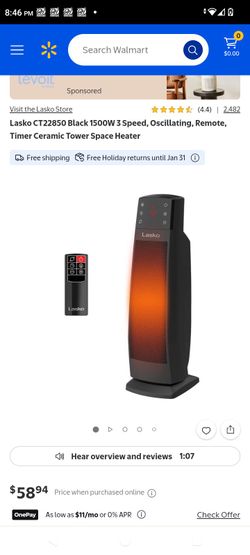 Oculating ceramic heater