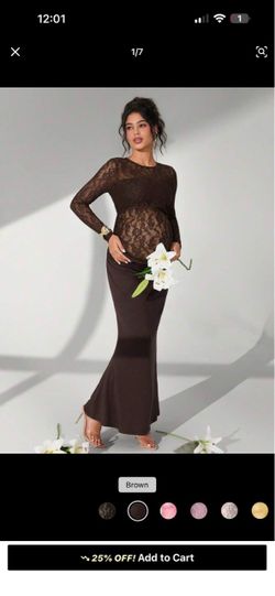 SHEIN Brown Maternity maxi dress