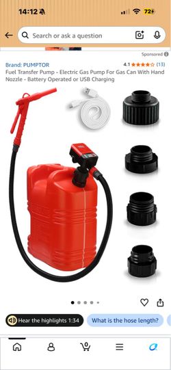 PUMPTOR Electric Fuel Transfer Pump