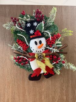 Snowman Wreath for Front Door