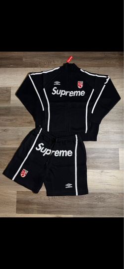 Supreme x Umbro Black Track Jacket and Shorts Set