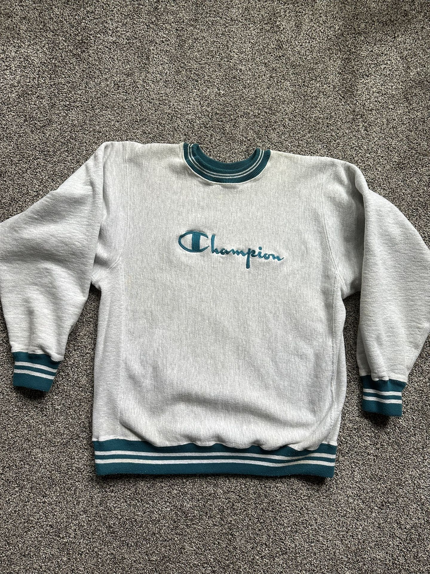 Vintage 80s Champion Reverse Weave Spell Out Embroidered Sweatshirt USA Made Sz Large