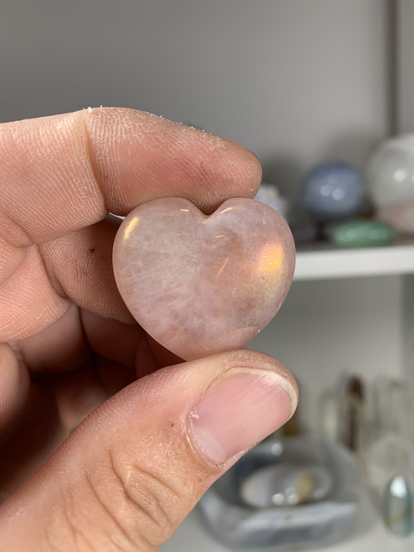 Aura Rose Quartz Heart Healing Crystal