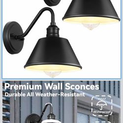 2 pack gooseneck outdoor light fixtures new