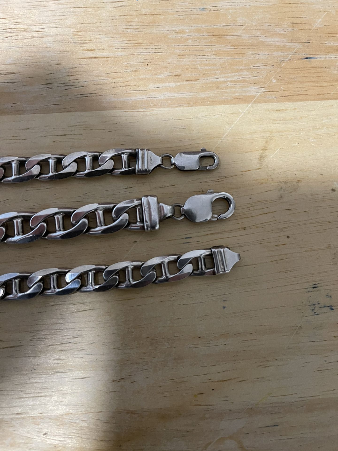 925 Sterling Silver Men Necklace & Bracelet