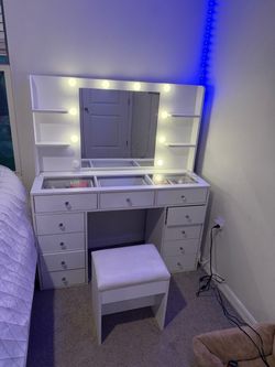 Vanity with chair