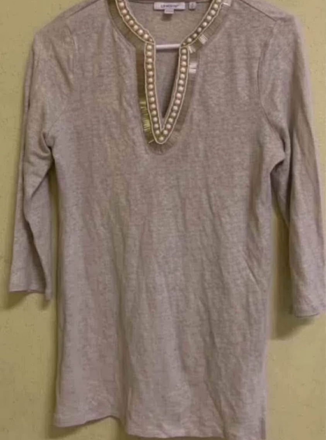 Chico’s Linen Embellished Tunic Size S