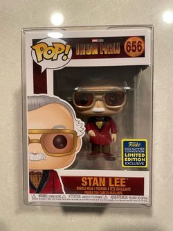 Stan Lee Funko Pop 2020 SDCC Summer Convention Exclusive Marvel 656 with protector Ironman Robe