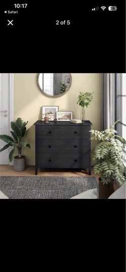 3 drawer black dresser