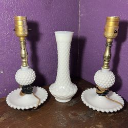 Vintage Vase And Matching Lamps