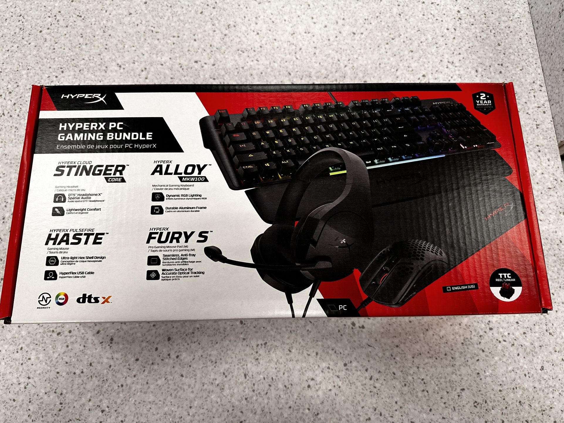 HyperX PC Gaming Bundle w/ Keyboard, Mouse, Mouse Pad & Headphones