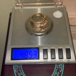 Gold Toned, 925 Silver Ring, High Quality Moissanite 