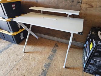 White Desk with LED Lights