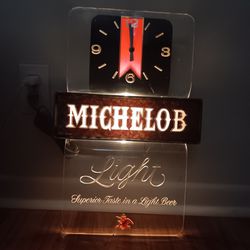 Michelob Light Sign And Clock