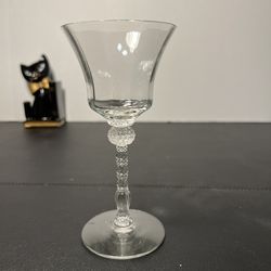 Heisey Vintage 1940s 6 Monte Cristo Wine Glasses Textured Rings Stems