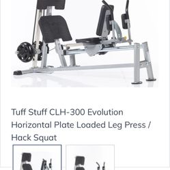 Tuff Stuff CLH-300 Evolution Horizontal Plate Loaded Leg Press / Hack Squat