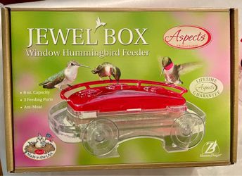 Aspects Jewel Box Window Hummingbird Feeder Dishwasher Safe with Ant Moat