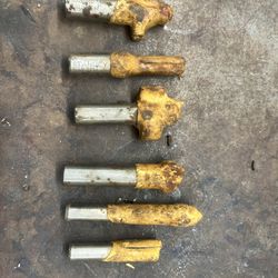 Vintage Stanley router bits knew or sharpened. Four 1/2” and two 3/8 shanks