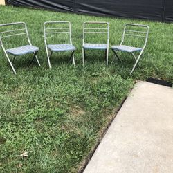 4 Metal Toddler Chairs 