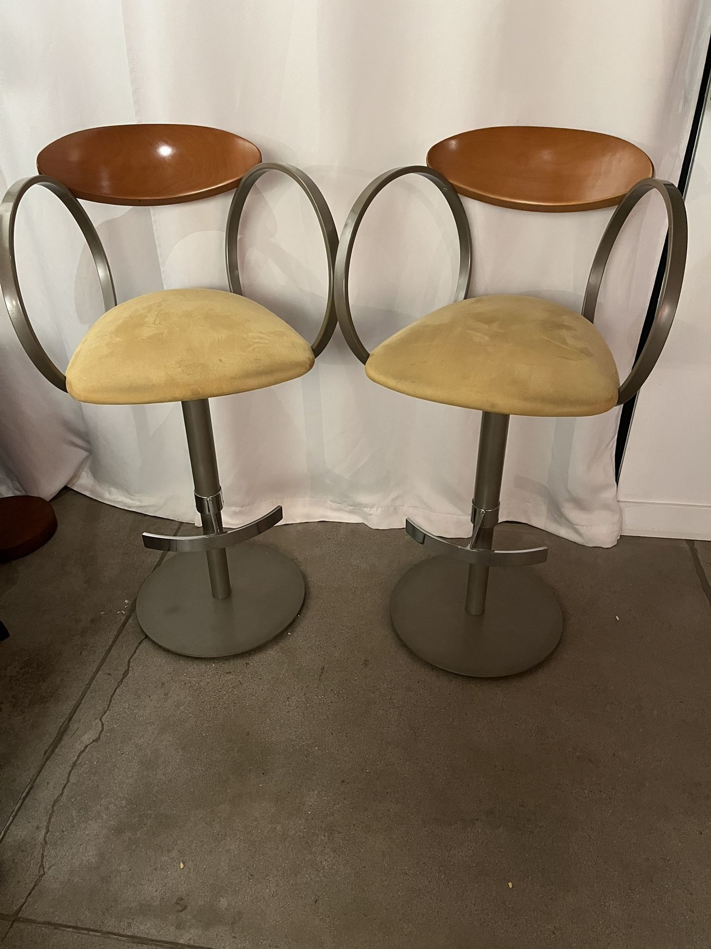 Two Counter Height Swivel Chairs