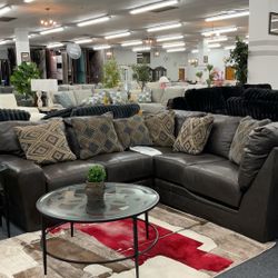 Sectional Real Leather Was 4500 Now 1999 