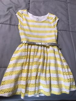 Yellow and white strips dress