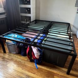 Queen Size Metal Frame With Storage Space