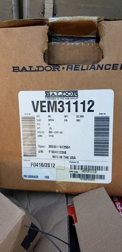 Baldor 3/4 hp motor