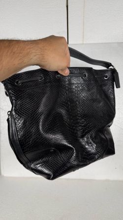 Coach Black Embossed Leather Hobo Bag