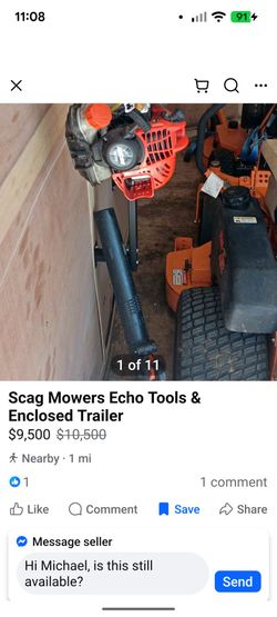 Lawn equipment and trailer