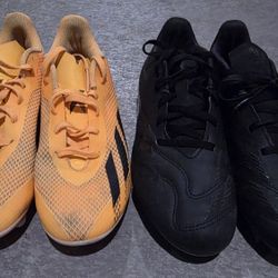 Soccer Cleats 8 Orange And 8.5 Black