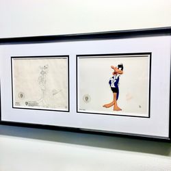 Warner Bros Signed Fritz Freleng 1/1 Cel & Production Drawing