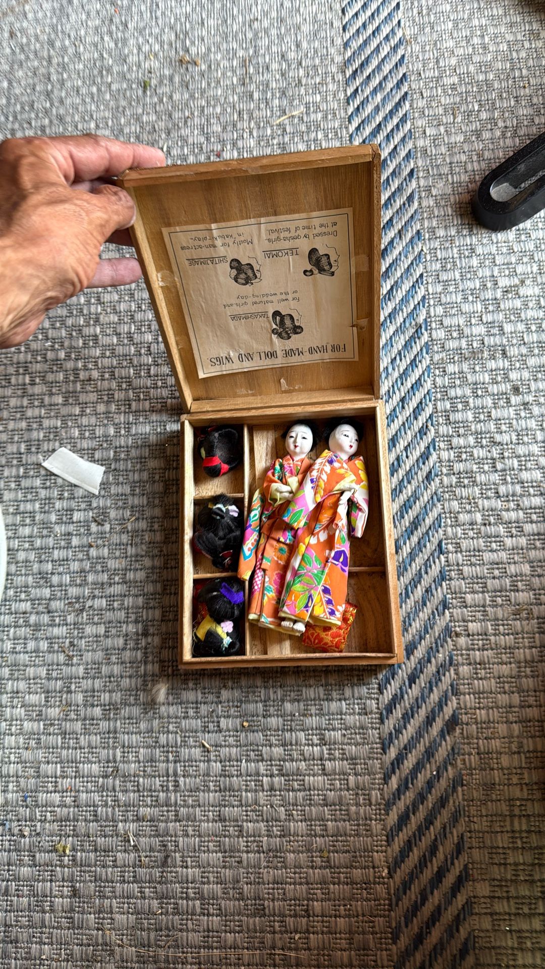 Vintage Antique Asian Dolls With Hairstyle Rare