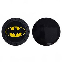 Batman Logo Silicone Drink Coasters 2 Pack Car Cup Holder Home Desk Black Yellow