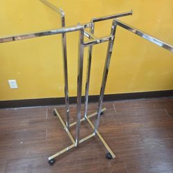 Chrome 4-Way Clothing Rack with Wheels