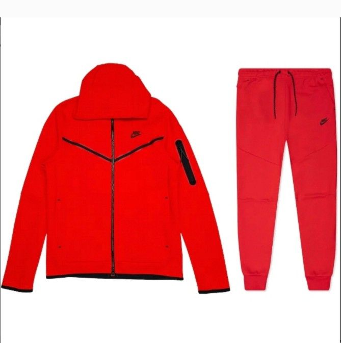 Nike Sportswear Tech Fleece Zip Hoodie& Joggers - University Red (3rd season)