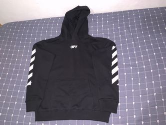 Off-White Diagonal Stripe Hoodie Black Size: 8/Small
