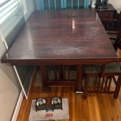 Solid Wood Dining Table And 4 Chairs