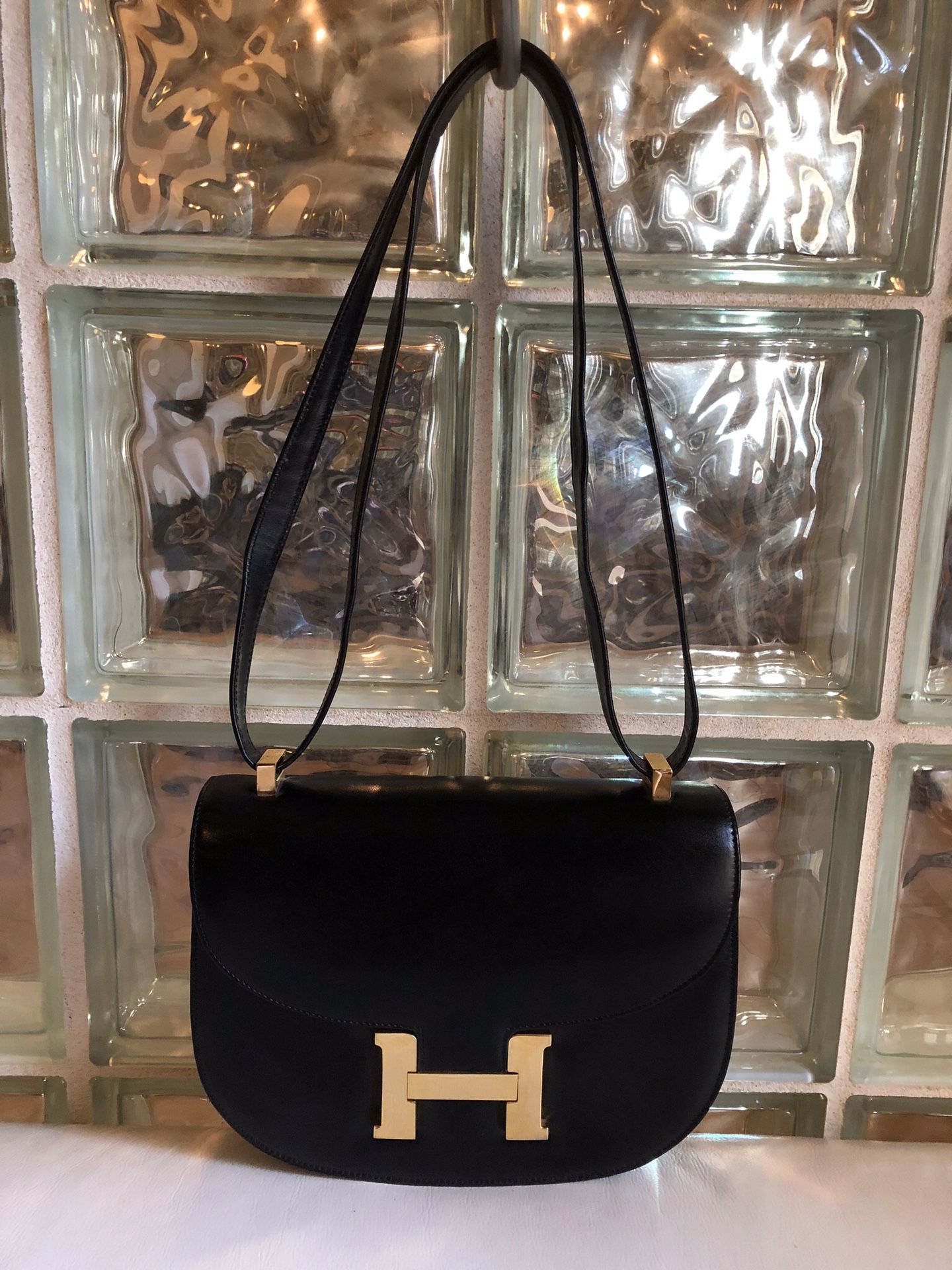 Vintage Hermès Black Constance Crossbody handbag