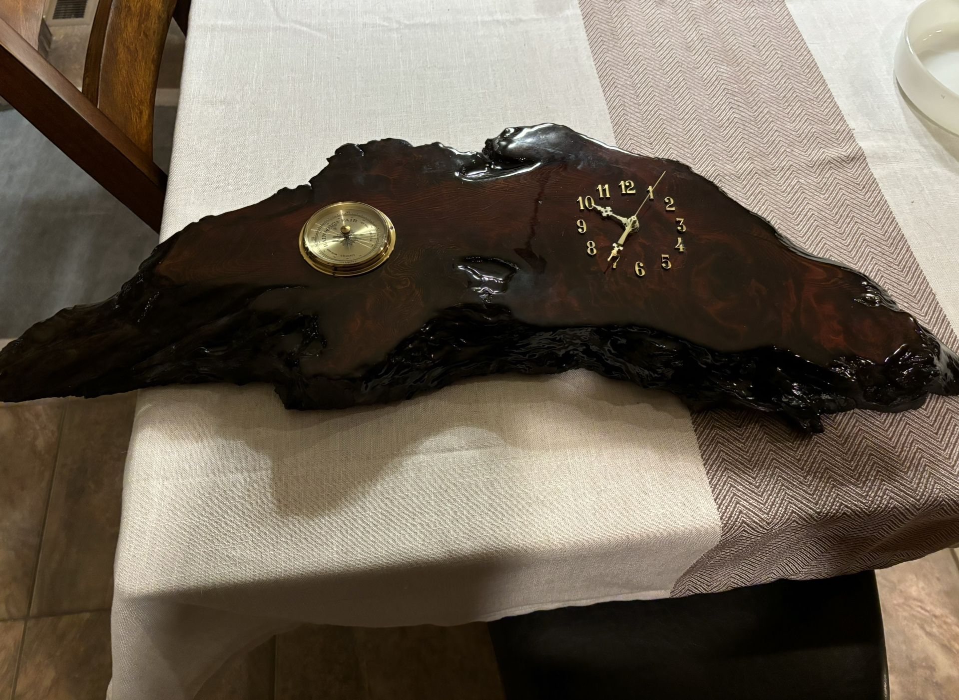 Burlwood Clock And Barometer 
