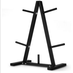 Weight Plate Tree Rack, Durable Steel, Space-Saving Vertical Design for Home Gym