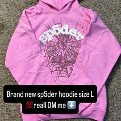 Pink Sp5der Hoodie Size L 💯real 