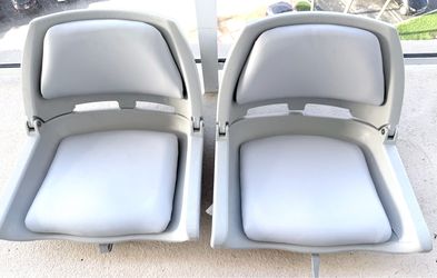 Pair of unused Padded Flip Boat Seat Foldable Grey Boat seats Attwood Padded retail: $58.95 each