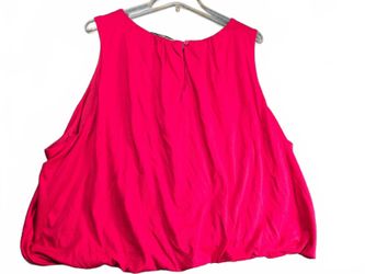 Ophelia Roe Bubble Hem Tank Top 3X Hot Pink Fuchsia Sleeveless Blouse 3x