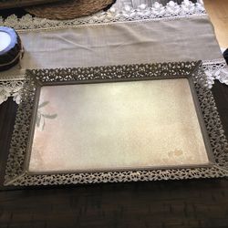Large Antique Mirror Tray